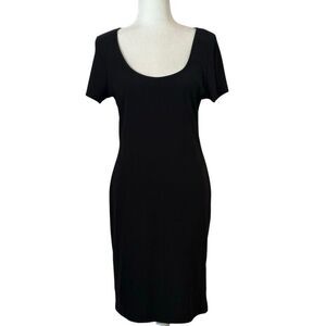 HM Black Stretchy Dress with Narrow Ribbing. Size L. Great Condition!!